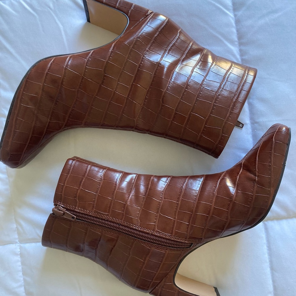BCBGeneration Brown Croc Ankle Boots